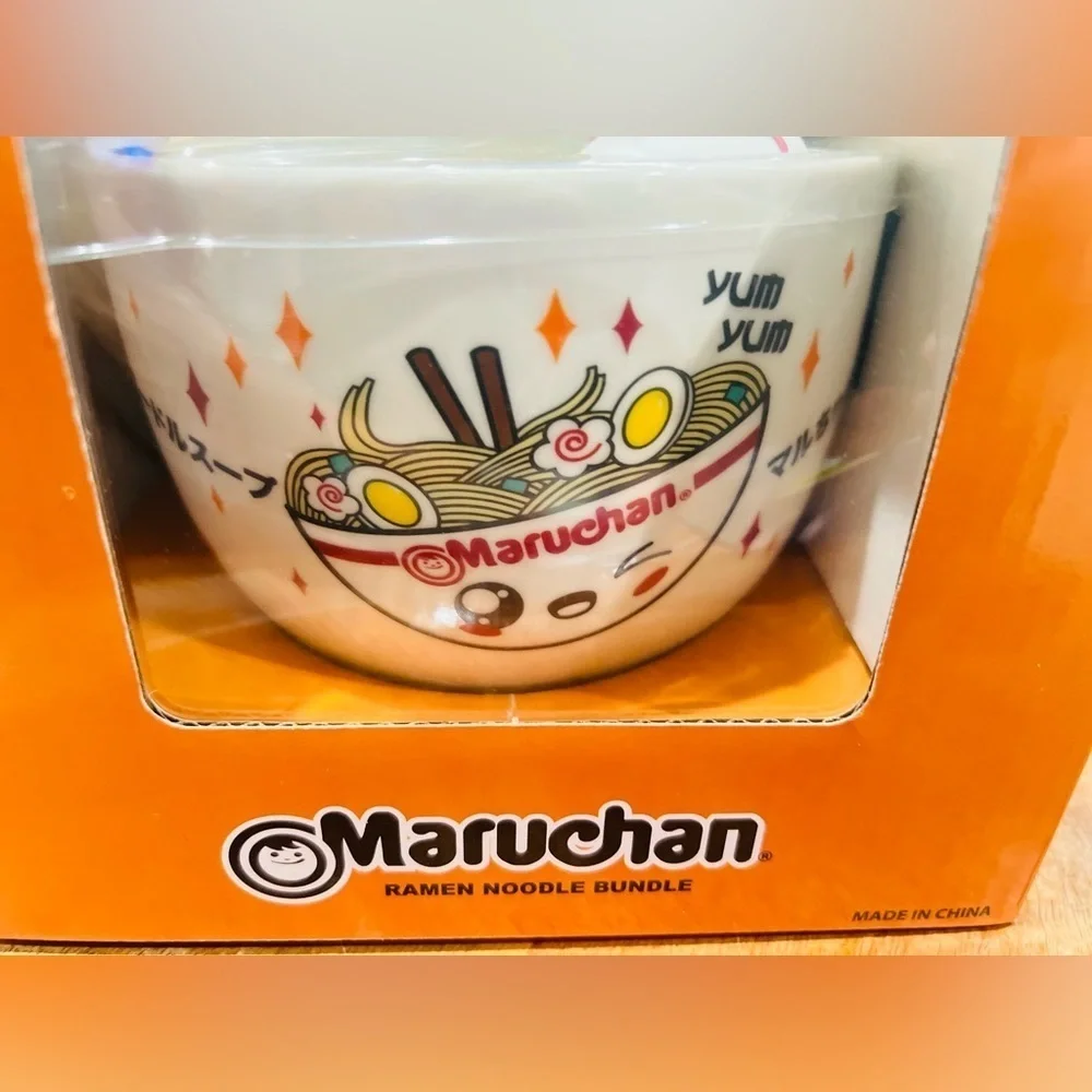 Maruchan Ramen Bowl Set includes BOWL , SPOON,CHOPSTICKS & CHOPSTICK HOLDER